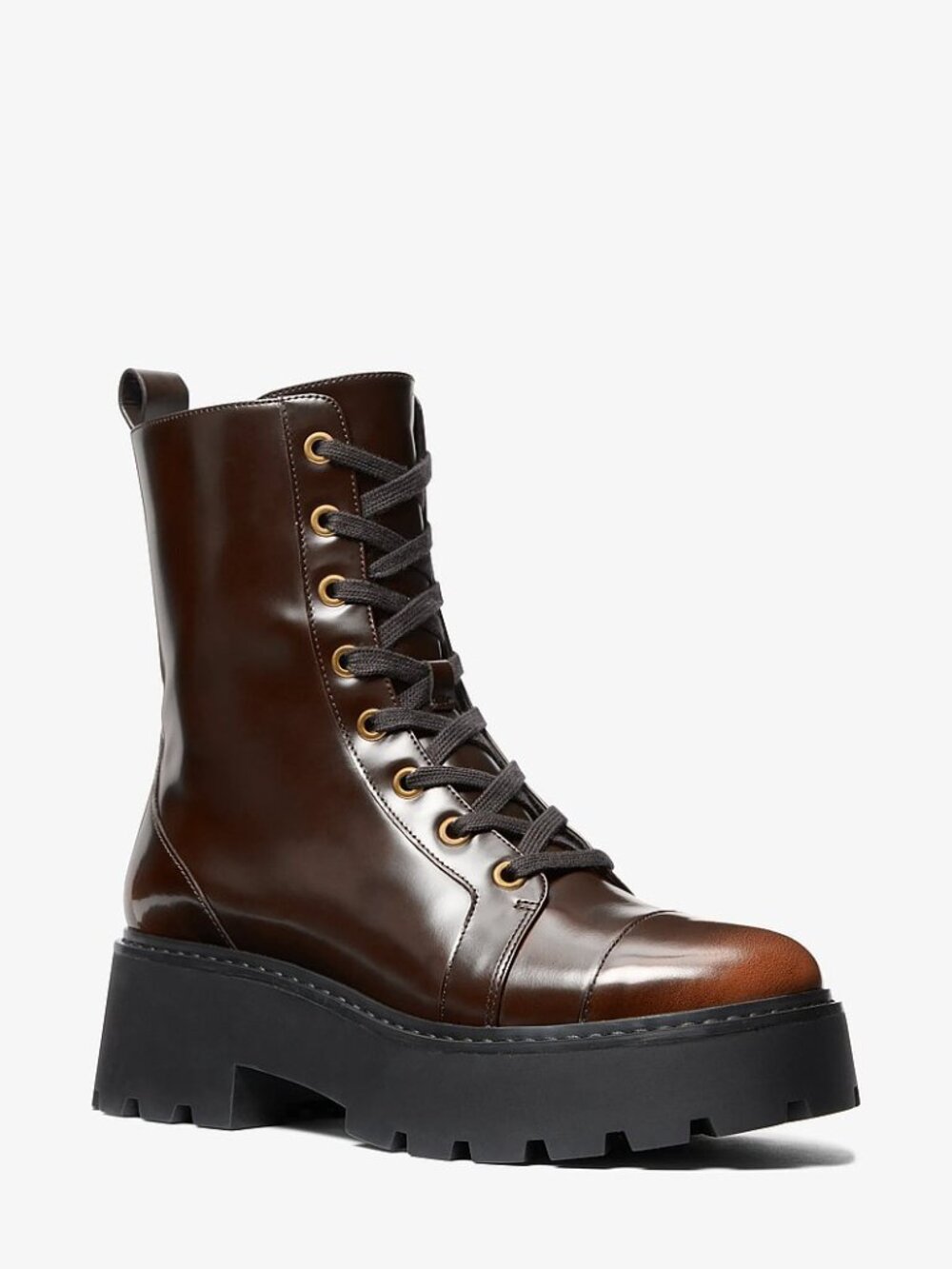 Michael Kors Blake Burnished Leather Combat Boots Women’s Size 7
